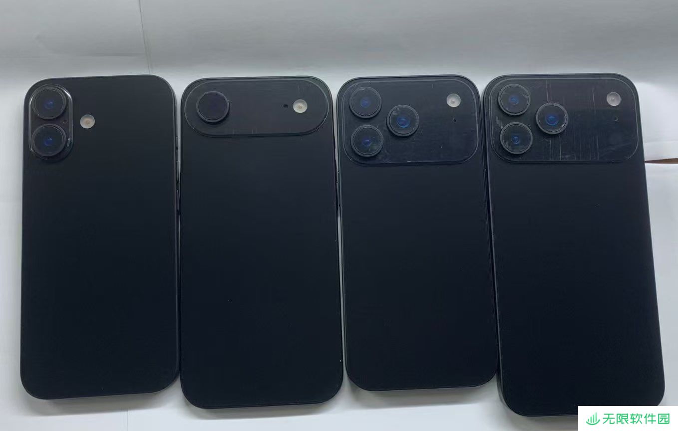 苹果 iPhone 17 系列机模全家福曝光：标准版沿用经典、Air 配长条跑道、Pro 为横向大矩阵
