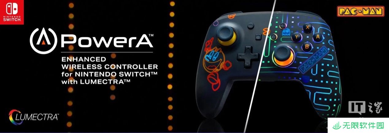 PowerA 推出《吃豆人》游戏联名任天堂 Switch 手柄，64.99 美元