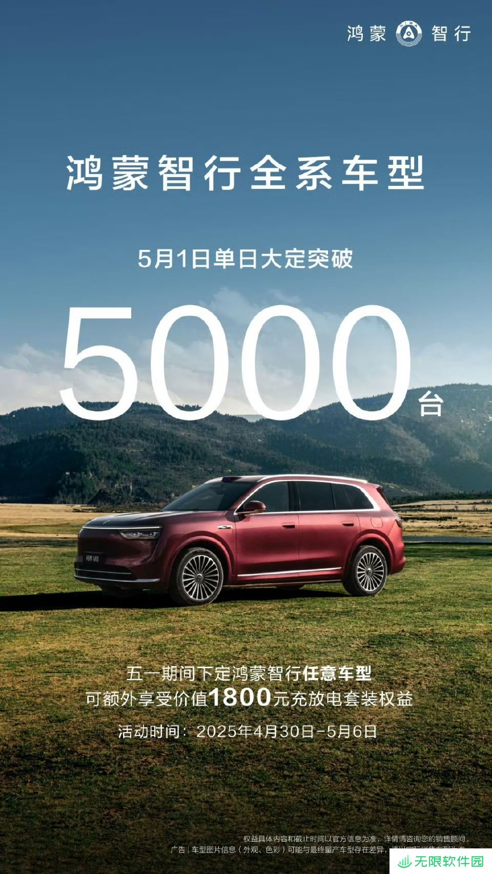 鸿蒙智行晒“假期战报”：全系车型今日大定破 5000 台