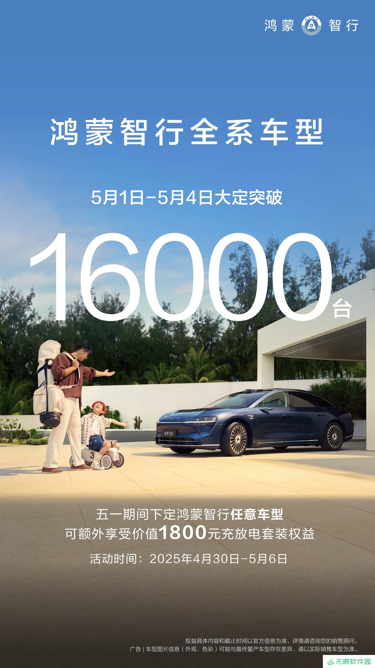 鸿蒙智行全系车型 5 月 1 日-4 日大定突破 16000 台